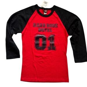 Hard Rock Hotel Las Vegas Red and Black  Raglan Sleeve Top Size Medium